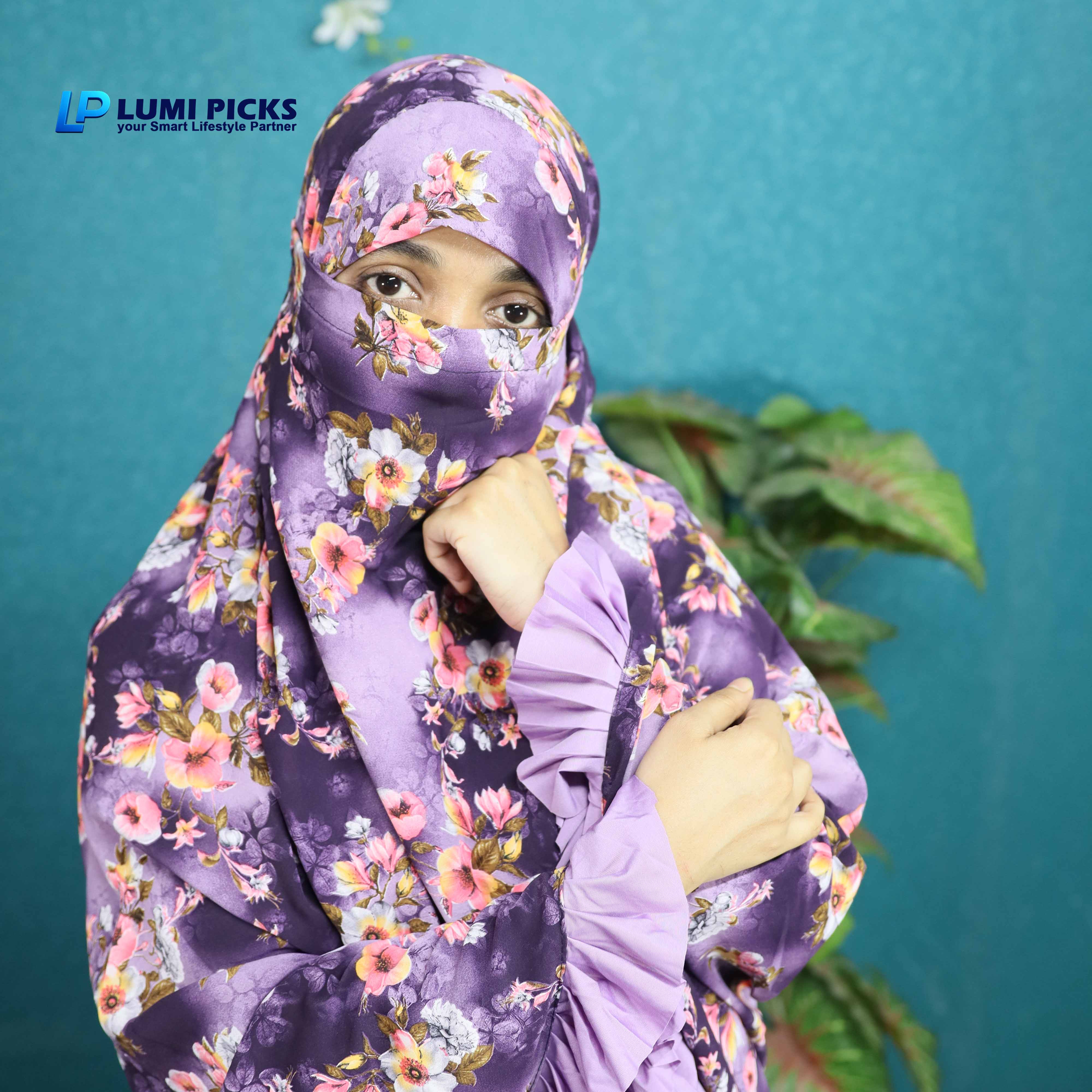 চেরি প্রিন্ট কাপড়ের ও নামাজের শর্ট খিমার (CKC-103)