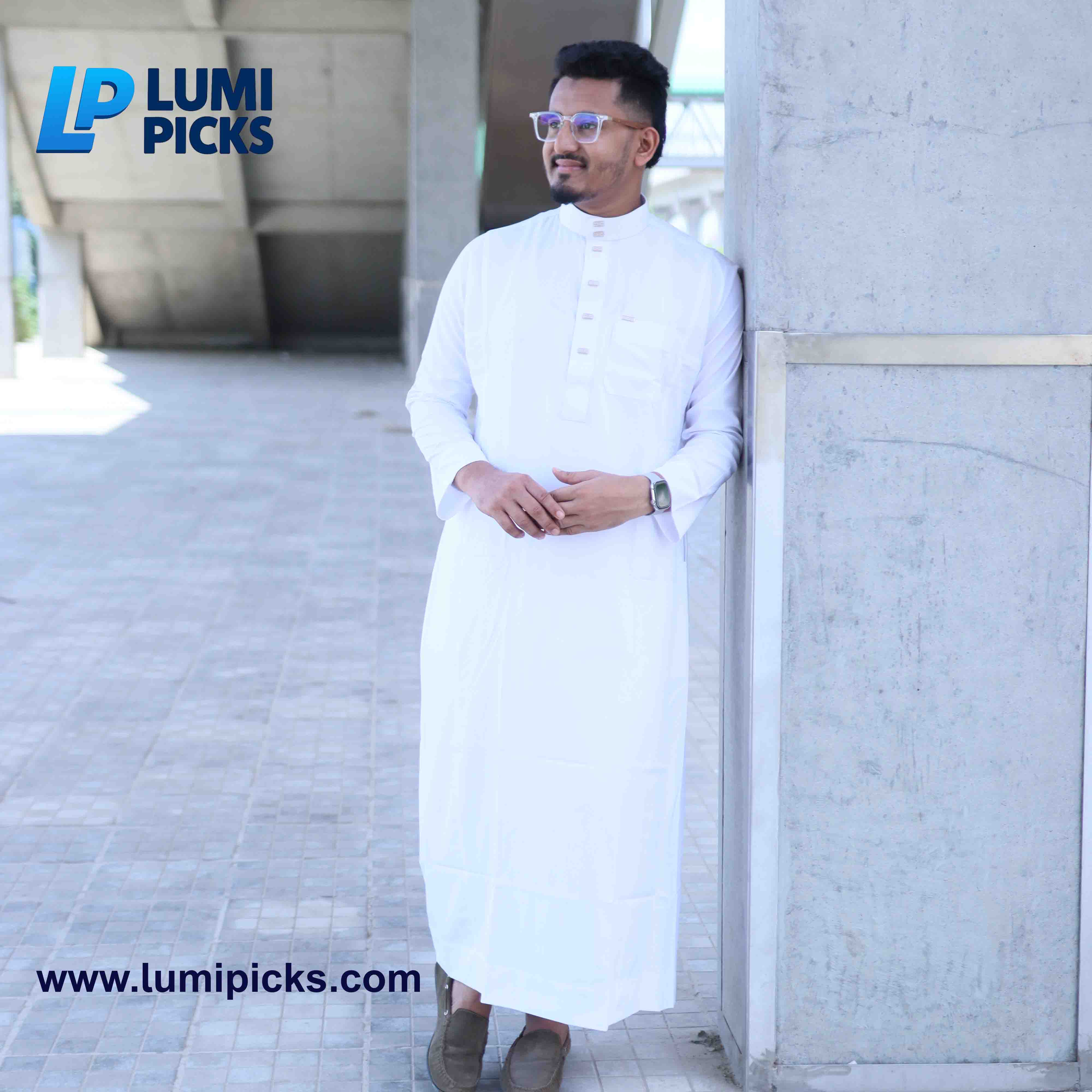 Al Aseel Premium Jubba White Color (Code - A100)