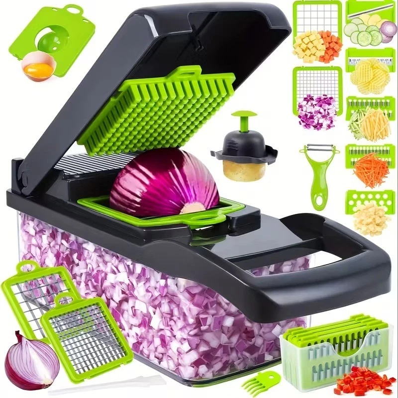 Multifunctional Food Chopper 16-in-1 Kitchen Vegetable Cutter 1 Set